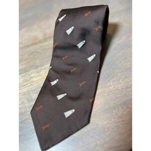 Men's Halloween Ghost Boo Tie Brown Qiana Nylon